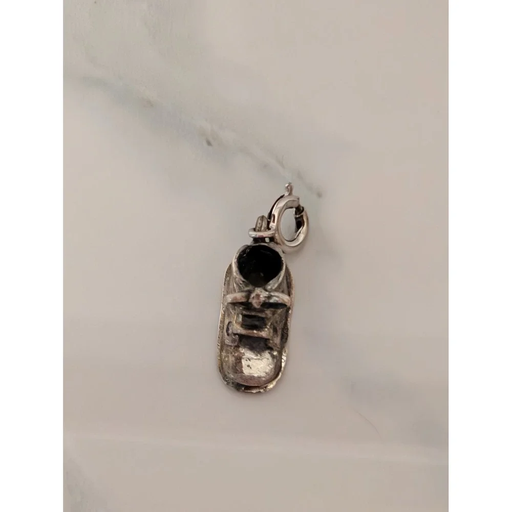 Vintage 1965 Sterling Silver Baby Shoe Charm Engraved 925 Pendant